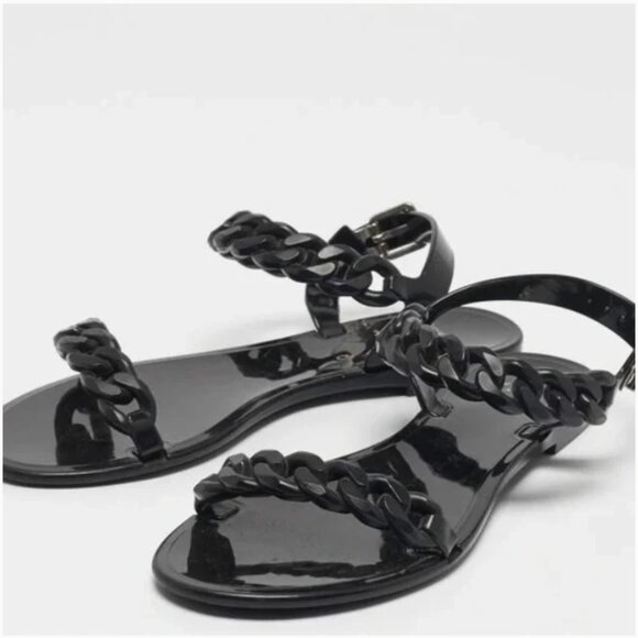 Givenchy Black Jelly Sandals  size 7 - Picture 2 of 2